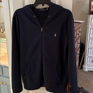 Polo Ralph Lauren Men’s Navy Blue Zip Front Hoodie Jacket SZ M